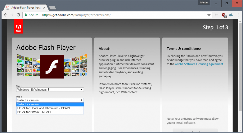 adobe flash player free download for xp